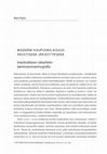 Research paper thumbnail of Moderni kaupunkilaisuus akustisena järjestyksenä: Istanbulilaisen taloyhtiön äänimaisemaetnografia