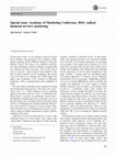 Research paper thumbnail of Special issue: Academy of Marketing Conference 2016: radical financial services marketing