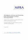 Research paper thumbnail of The Influence of Science and Technology Park Characteristics on Firms’ Innovation Results