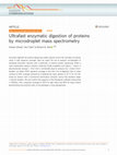 Research paper thumbnail of Ultrafast enzymatic digestion of proteins by microdroplet mass spectrometry