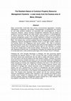 Research paper thumbnail of The Resilient Nature of Common Property Resource Management Systems : a case study from the Guassa area of Menz , Ethiopia