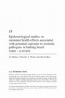 Research paper thumbnail of Epidemiological studies on swimmer health effects associated with potential exposure to zoonotic pathogens in bathing beach water – a review