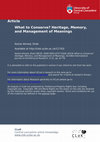 Research paper thumbnail of WHAT TO CONSERVE? Heritage, Memory, and Management of Meanings