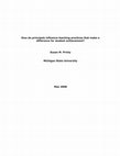 Research paper thumbnail of How do principals influence teaching practices that make a difference for student achievement?