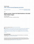 Research paper thumbnail of Spiritual Journeys: A Study of Ifá /Òrìṣà Practitioners in the United States Initiated by Nigeria