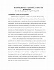 Research paper thumbnail of Knowing Selves: Expression, Truth, and Knowledge