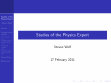 Research paper thumbnail of Studies of the Physics Expert