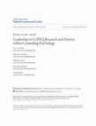 Research paper thumbnail of Leadership in LGBTQ Research and Practice within Counseling Psychology