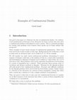 Research paper thumbnail of Examples of Combinatorial Duality