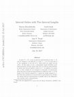 Research paper thumbnail of Interval orders with two interval lengths