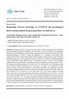 Research paper thumbnail of Relationship between knowledge on COVID-19 and psychological distress among students living in quarantine: an email survey