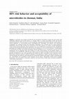 Research paper thumbnail of HIV risk behavior and acceptability of microbicides in chennai, India