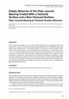 Research paper thumbnail of Elastic Behavior of the Plain Journal Bearing Coated With a Textured Surface and a Non-Textured Surface