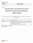 Research paper thumbnail of Sacred Webs: The Social Lives and Networks of Minnan Protestants, 1840s-1920s