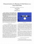 Research paper thumbnail of Characterization of a photonics E-field sensor as a near-field probe