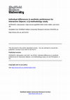 Research paper thumbnail of Individual differences in aesthetic preferences for Interactive Objects: a Q-methodology study