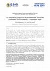 Research paper thumbnail of An integrative perspective of environmental, social and governance (ESG) reporting: A conceptual paper