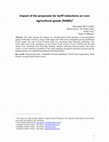 Research paper thumbnail of Impacts of the proposals for tariff reductions in non-agricultural goods ( NAMA ) 1 Allexandro