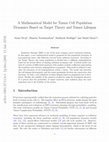 Research paper thumbnail of A Mathematical Model for Tumor Cell Population Dynamics Based on Target Theory and Tumor Lifespan