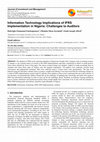 Research paper thumbnail of Information Technology Implications of IFRS Implementation in Nigeria: Challenges to Auditors