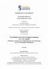 Research paper thumbnail of Une histoire de la sīra à l'époque ottomane (XVe-XIXe siècle). Production et formes de la manifestation du savoir historique sur la vie du prophète Muḥammad