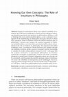 Research paper thumbnail of Knowing Our Own Concepts: The Role of Intuitiuons in Philosophy