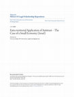 Research paper thumbnail of Extra-Territorial Application of Antitrust - The Case of a Small Economy (Israel)