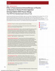 Research paper thumbnail of Effect of Epicutaneous Immunotherapy vs Placebo on Reaction to Peanut Protein Ingestion Among Children With Peanut Allergy