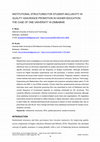 Research paper thumbnail of Institutional structures for student-inclusivity in quality assurance promotion in higher education: The case of one university in Zimbabwe