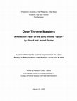 Research paper thumbnail of Dear Throne Masters: A Reflection Paper on the song entitled “Upuan”  by Gloc-9 and Jeazell Grutas (Written by Madelyne Gauna)