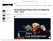 Research paper thumbnail of Remembering Professor Alice von Hildebrand, 1923 –2022