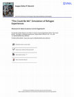 Research paper thumbnail of "This Could Be Me": Simulation of Refugee Experiences