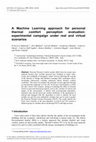 Research paper thumbnail of A Machine Learning approach for personal thermal comfort perception evaluation: experimental campaign under real and virtual scenarios