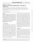 Research paper thumbnail of Proteomics and Biomarker Identification EPO-KB: A