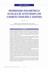 Research paper thumbnail of Propriedades Psicométricas Da Escala De Autocuidado Com a Diabetes Traduzida e Adaptada