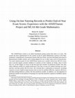 Research paper thumbnail of Using on-line tutoring records to predict end-of-year exam scores: experience with the ASSISTments project and MCAS 8th grade mathematics