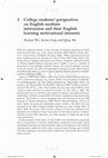 Research paper thumbnail of College students’ perspectives on English-medium instruction and their English learning motivational intensity