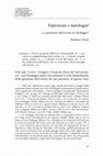 Research paper thumbnail of Esperienza o tautologia? La questione dell’evento in Heidegger