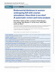 Research paper thumbnail of Endometrial thickness in women undergoing IUI with ovarian stimulation. How thick is too thin? A systematic review and meta-analysis