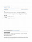 Research paper thumbnail of Notes on Critical Accounting Literature - Some Inner Contradictions, Diversities, the Need for Perspective Choices in Organisational Analysis