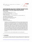 Research paper thumbnail of Questionnaire analysis to define the most suitable survey for port-noise investigation