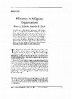 Research paper thumbnail of Efficiency in religious organizations