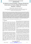 Research paper thumbnail of Evaluation of the Feasibility of Biogas Production from Leftover Foods of Bahir Dar University Students’ Cafeteria