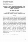 Research paper thumbnail of Predictors of Suicide Ideation among the Filipino Youth: Findings from a Nationally Representative Survey of Filipinos Aged 15 to 27