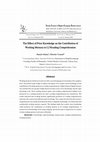 Research paper thumbnail of The Effect of Prior Knowledge on the Contribution of Working Memory to L2 Reading Comprehension