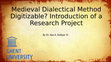 Research paper thumbnail of Medieval Dialectical Method Digitizable? Introduction of a Research Project