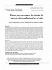 Research paper thumbnail of Claves para reconocer los niveles de lectura crítica audiovisual en el niño