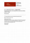 Research paper thumbnail of Le "droit de la race". Apprendre l'antisémitisme à la Faculté de droit de Paris (1940-1944)