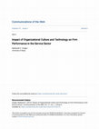 Research paper thumbnail of Impact of Organizational Culture and Technology on Firm Performance in the Service Sector