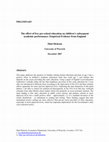 Research paper thumbnail of PRELIMINARY The effect of free pre-school education on children’s subsequent academic performance: Empirical Evidence from England